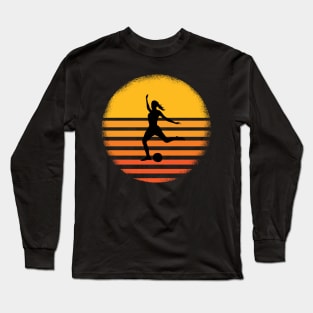 woman soccer vintage Long Sleeve T-Shirt